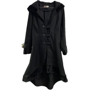 Xian Xian Goth Women SteamPunk Cloak Cape Trench Coat Long‎ Jacket Sz.L Junior